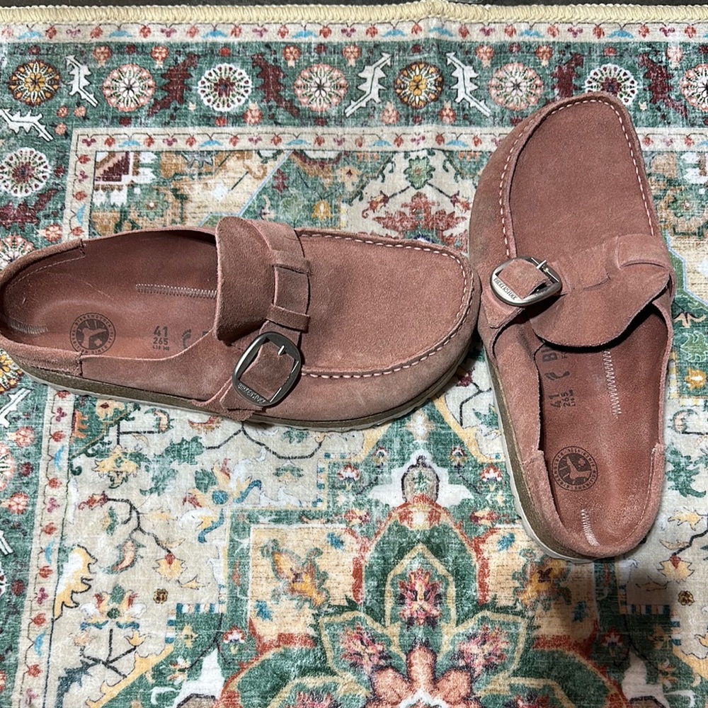 Birkenstock Brown Suede Mules NARROW